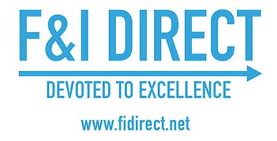 F&I Direct logo featuring the tagline "Devoted to Excellence" and website URL, representing dealership reinsurance expertise and profitability strategies.